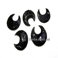 Show details for Black Obsidian Flinted Crescent Moon Picture of Black Obsidian Flinted Crescent Moon