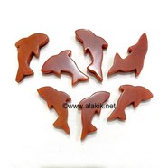 Show details for Peach Aventurine Baby Dolphins Picture of Peach Aventurine Baby Dolphins