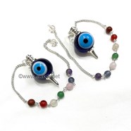 Show details for Evil Eye Ball Pendulum with Chakra Chain Picture of Evil Eye Ball Pendulum with Chakra Chain