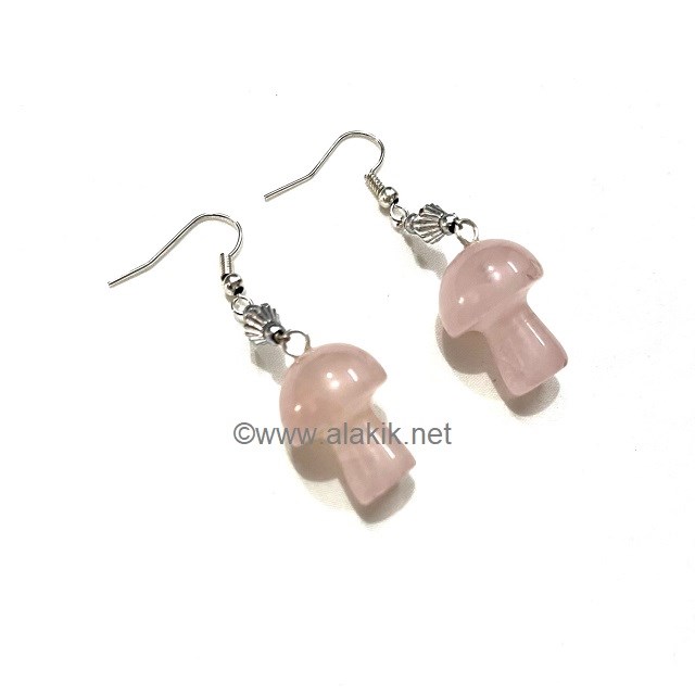 Picture of Rose Quartz Baby Mushroom Earrings