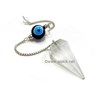 Picture of Selenite Facetted Pendulum with Evil Eye Chain, Picture 1