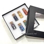 Show details for 7 Chakra Gemstone Bottle Set with Elegant Box  Picture of 7 Chakra Gemstone Bottle Set with Elegant Box