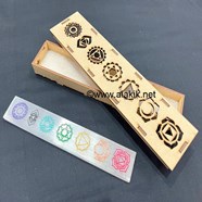Show details for Selenite Charging Plate with Chakra Box  Picture of Selenite Charging Plate with Chakra Box