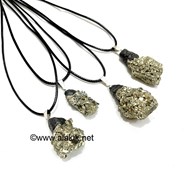 Show details for Pyrite Drusy Pendants with Cord  Picture of Pyrite Drusy Pendants with Cord