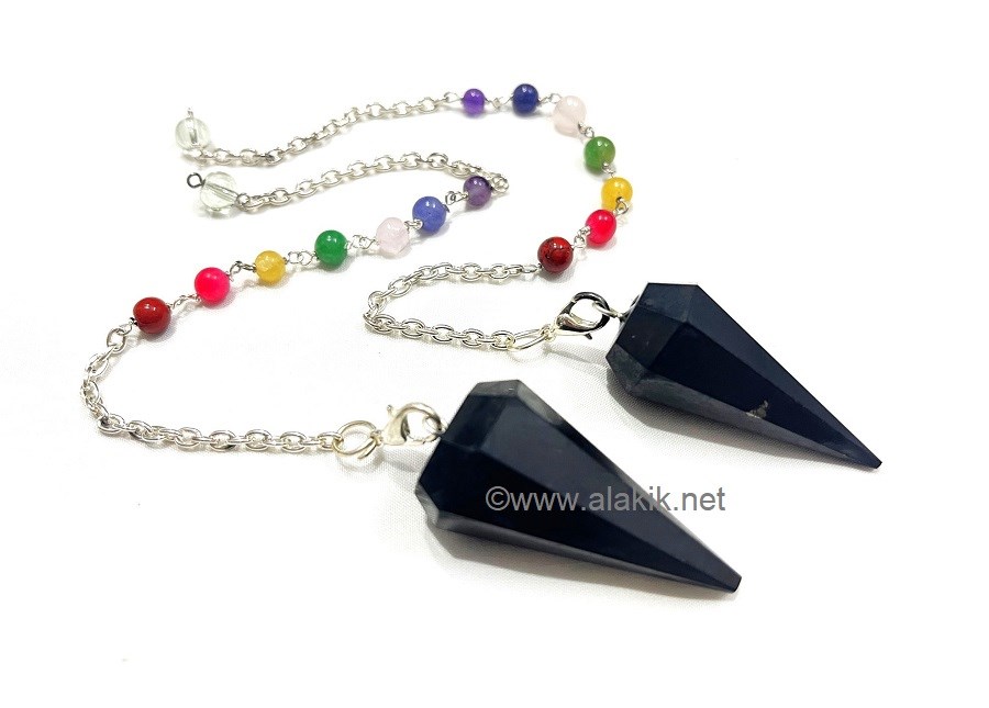 Picture of Shungite Pendulum with Chakra chain