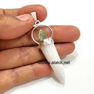 Show details for Scolecite cone with Green Apophyllite Pendant Picture of Scolecite cone with Green Apophyllite Pendant