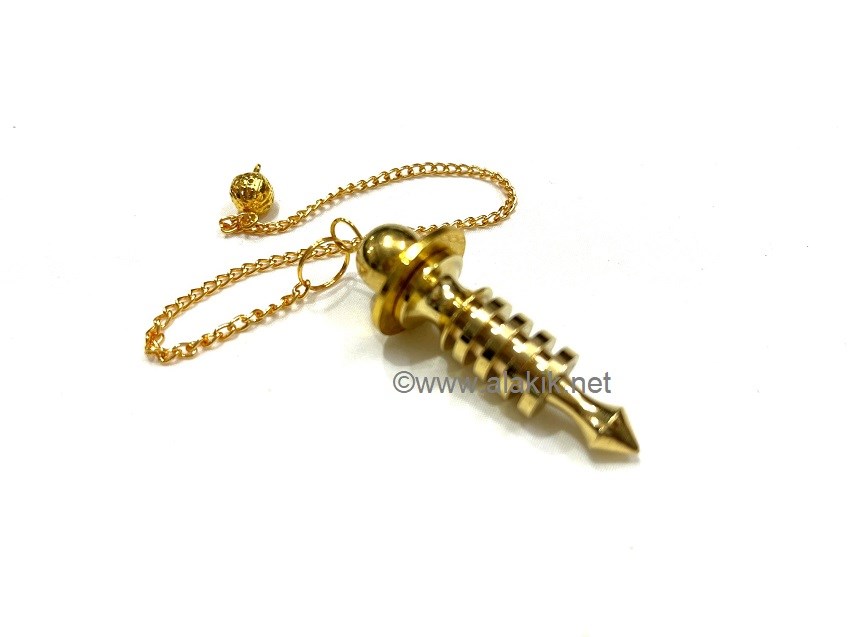 Picture of Golden 4 Plate ISIS Pendulum with Flower of life Plate