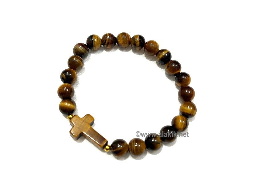 Picture of Tiger Eye Cross Bracelet