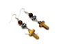 Picture of Tiger Eye Silve Cross Earrings, Picture 1