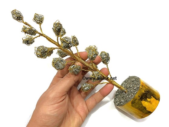 Picture of 20 Beads Pyrite Chunk Golden Tree