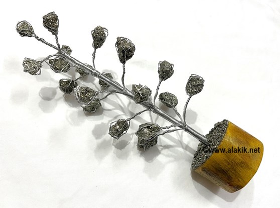 Picture of 20 Beads Pyrite Chunk Silver Tree