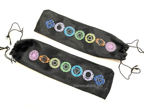 Picture of Colourfull Chakra Printed Healing wand pouches